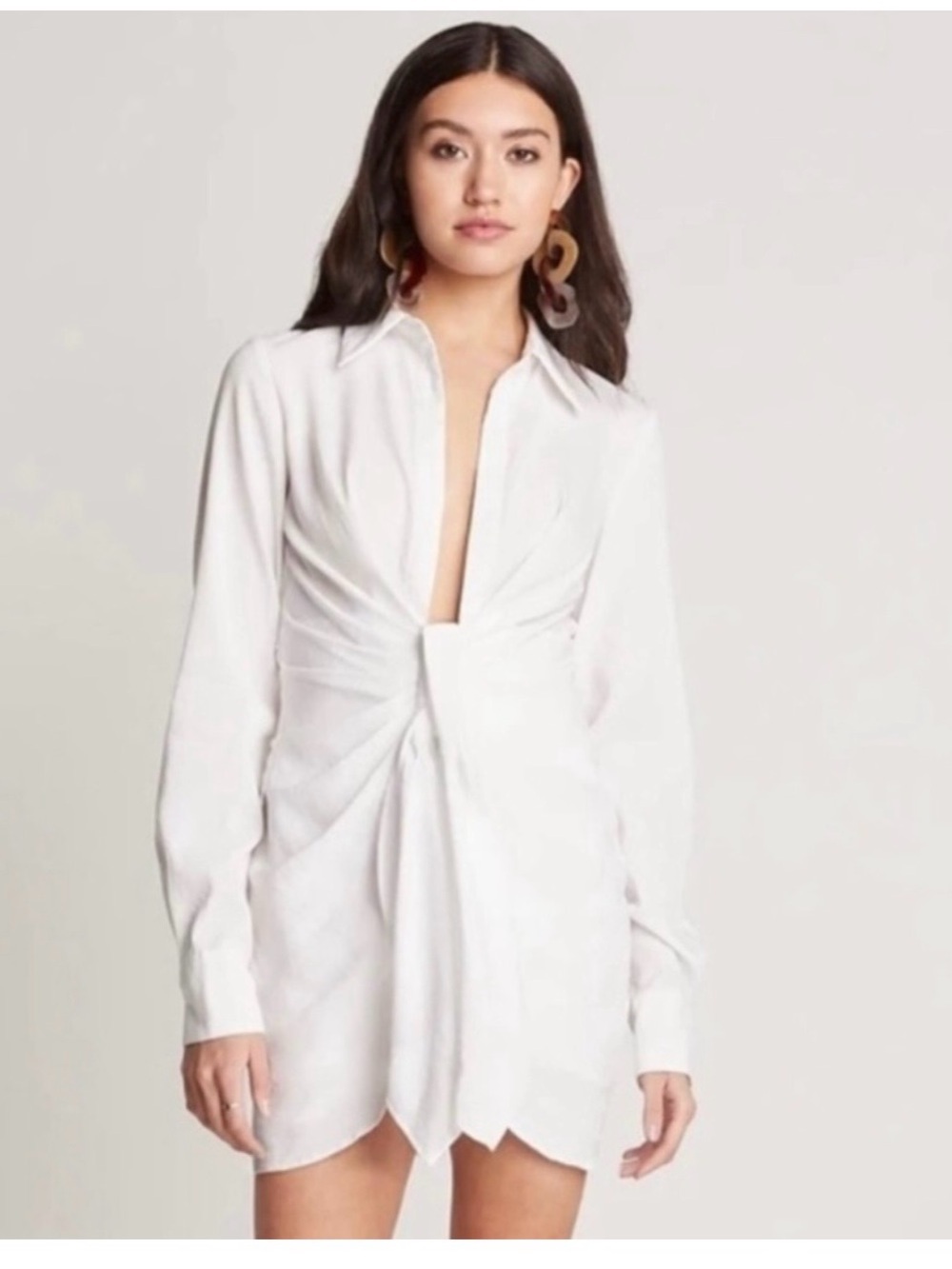 Choosy White Tunic Top with Gathered Front NWT Flaw